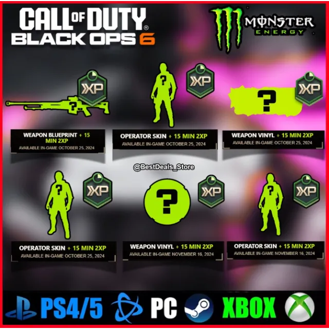 🔥CoD BO6 Monster Energy Rewards Bundle [CROSSPLATFORM] GLOBAL🔥 Call of Duty Black Ops 6