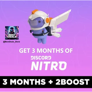 🔥DISCORD NITRO- 3 MONTH +2BOOST🚀 - GLOBAL🔥