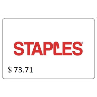 $73.71 Staples gift card USA  INSTANT DELIVERY