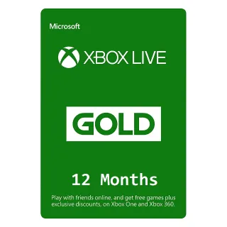 Xbox Live Gold 12 months INSTANT DELIVERY - Global key