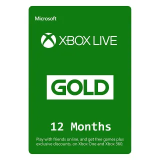 Xbox Live Gold 12 months INSTANT DELIVERY - USA key