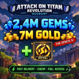 2,4M GEMS ACCOUNT | ATTACK ON TITAN REVOLUTION (AOTR)