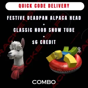 Festive Deadpan Alpaca Head & Classic Noob Snow Tube(COMBO)