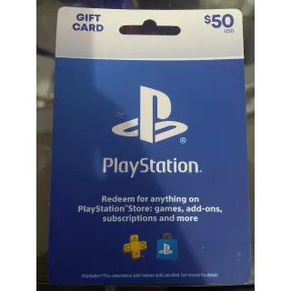$50.00 USD PlayStation Store