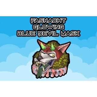 Fasnacht Glowing Blue Devil Mask