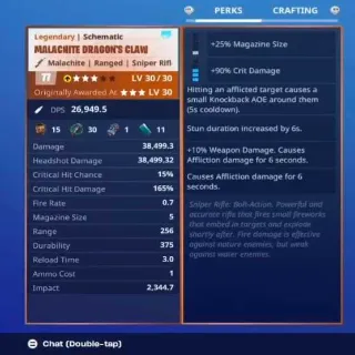 Schematic: Modded 4x 6th Perk AOE Dragon's Claw