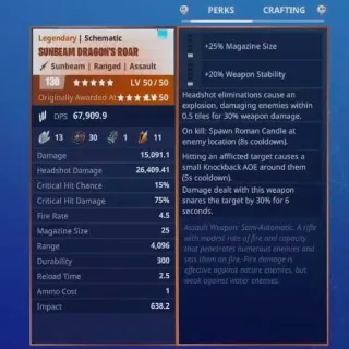 Modded 4x 6th Perk Dragon's Roar Schematic