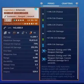 Modded 8 Perk Double Element Siegebreaker Schematic
