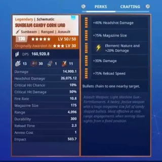 Schematic: Modded Nature Bullet Chain Candycorn LMG