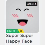 Roblox Limited - Super Super Happy Face, Video Gaming, Gaming