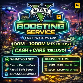 GTA V / GTA 5  PS5/PS4 (New Gen) 100m Mix  CASH+CARS (Deluxo)