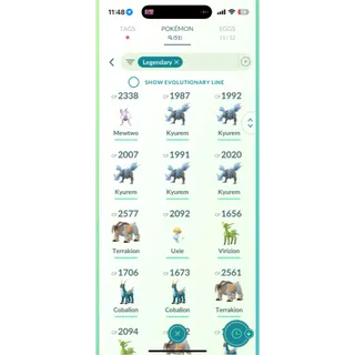 Level 70 account Legendary Pokemon 50 PLus | Mythical Pokémon 10 plus | 7M Plus Stardust | 100 Plus Shinies |