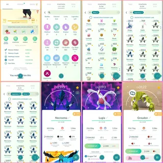  Level 70 ( creation year 2016) | 129 + Legendary Pokémon | 118  + Shinies || 108 rare candy |