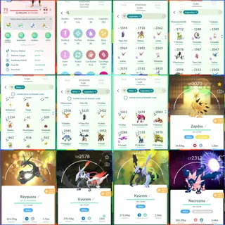 | Level 71 | 290 + Legendary Pokémon |564 + Shinies | 71 Special background Pokemon |  189  EVENT Pokemon |