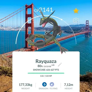 ✨ Shiny Rayquaza San Francisco Background | 20K/1 Million Stardust Trade Available | 📖 Read Description.