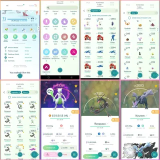 | Level 71  | 500+ Legendary Pokémon | 364 + Shinies || 1218 rare candy | 29912 Pokecoins 