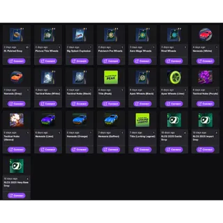 [60 DROPS] 💜 Wheels + Explosions + Paints | Rocket League Twitch Account