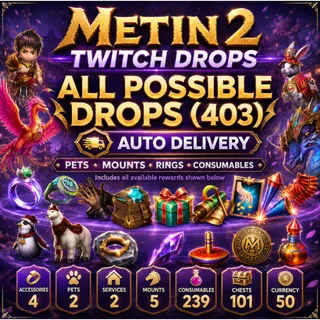 [403 ITEMS] Experience Ring + Pets + Mounts + Consumables + x100 Gaya Sports Bag 💜 Metin2 Twitch Drops ❤️