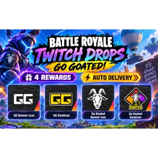 [4 Items] Fortnite Twitch Drops | Go Goated & GG | 2 Banner Icons + 2 Emoticons
