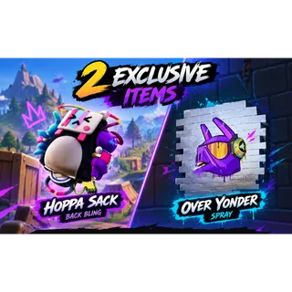 [2 Items] Fortnite Twitch Drops | Over Yonder Spray + Hoppa Sack Back Bling