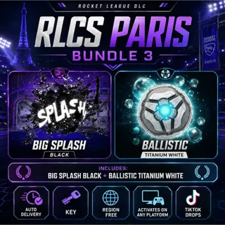 🚗 Big Splash Goal Explosion (Black) + Ballistic Goal Explosion (Titanium White) ⚡ Rocket League - Paris Bundle 3 ✅  TikTok