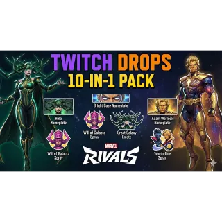 10 Items | 4 Costumes | Emote | 4 Sprays | 4 Signs | Marvel Rivals Twitch Drops