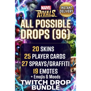 💜 Marvel Rivals Twitch Drops ❤️ ALL 96 Items ☑️ 20 Costumes | 19 Emotes | 27 Sprays | 25 Signs