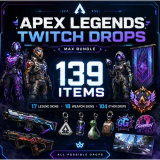 [139 ITEMS] 17 LEGEND SKINS + 18 WEAPON SKINS + 104 OTHER DROPS ☑️ APEX LEGENDS TWITCH DROPS ☑️
