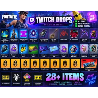 [33 Items] Fortnite Twitch Drops | Urban Assault Headhunter + Treat Axe Pickaxe + Treat Bag Back Bling