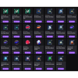 [62 DROPS] 💜 Import X7 + Very Rare X7 + Exotic X6 + 42 OTHER (Nuke, Wheels,Nemesis) | Rocket League