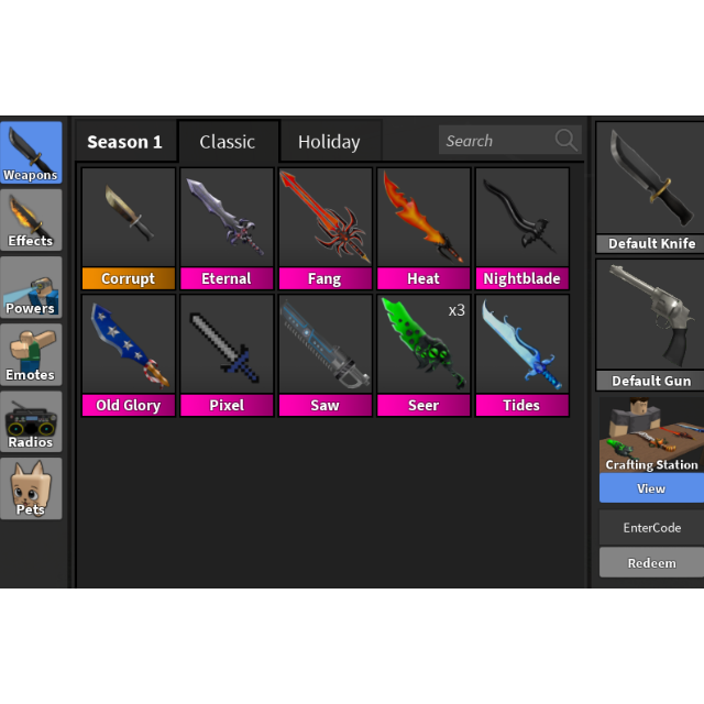Other Roblox Mm2 Inventory In Game Items Gameflip