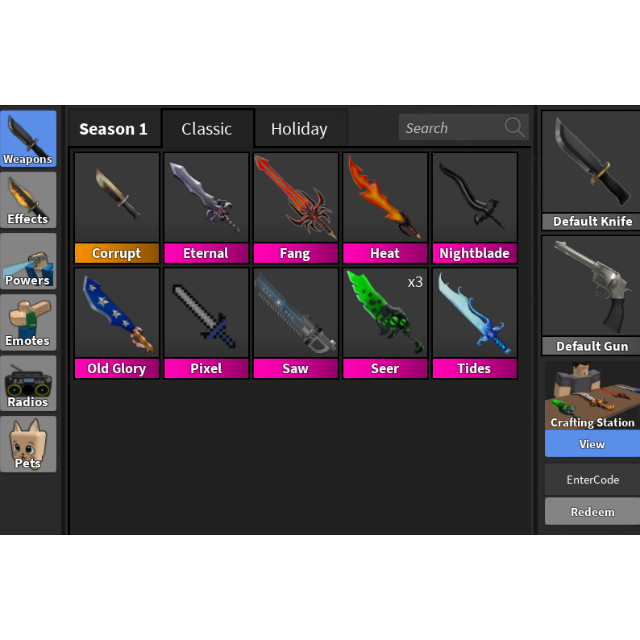 Mm2 Corrupt Knife For Sale