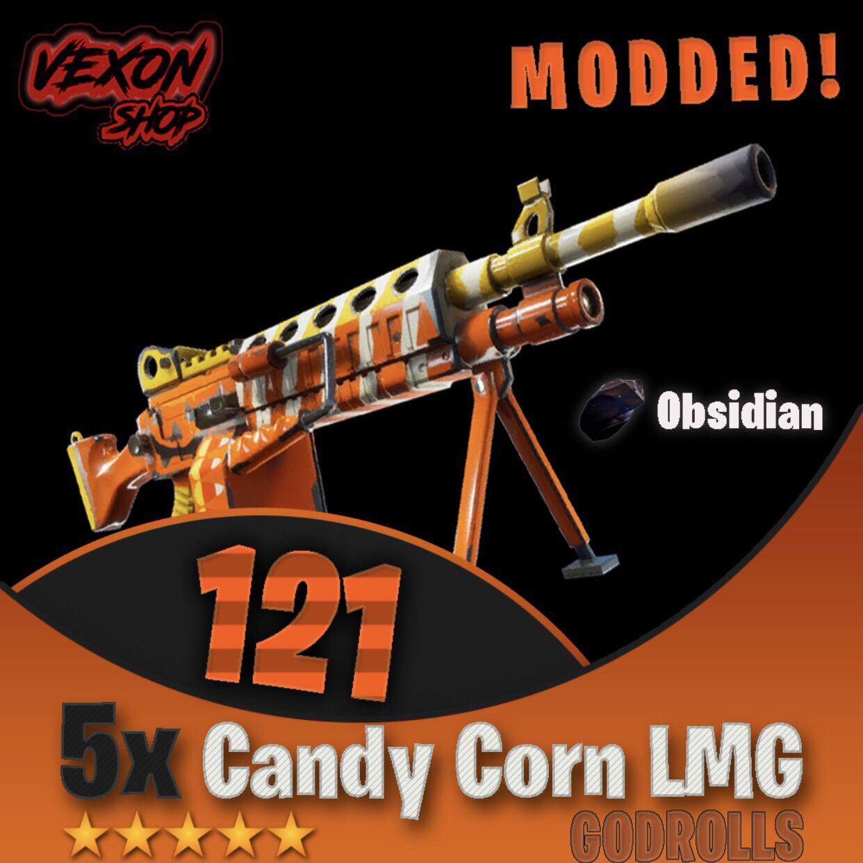 Bundle 5x Candy Corn Lmg 121 Obsidian In Game Items Gameflip