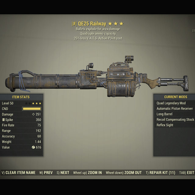 Fallout 76 Railway Rifle Mods Location
