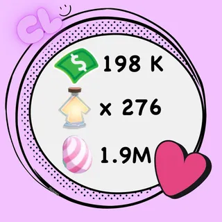 1.9M Candy Egg + 198K Bucks + 276 Age Up Potion Account