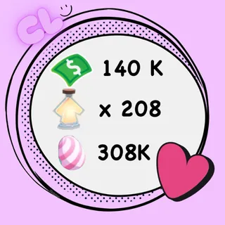 308K Candy Egg + 140 K Bucks + 208 Age Up Potion Account