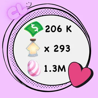 1.3M Candy Egg + 206K Bucks + 293 Age Up Potion Account