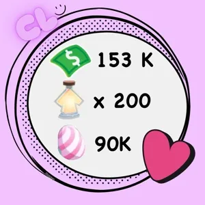 90K Candy Egg + 153K Bucks + 200 Age Up Potion Account