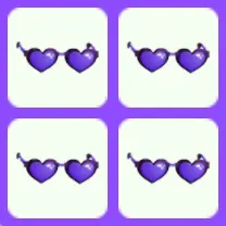 Purple Heart Glasses x4