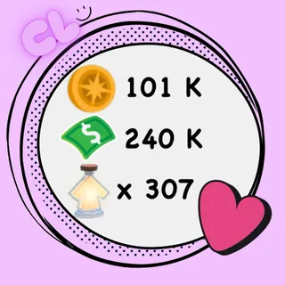 101K Compass Coins + 240 K Bucks + 307 Age Up Potion Account