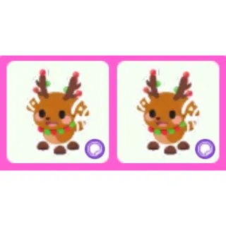 Gingerbread Reindeer Sticker x2