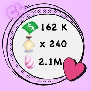2.1M Candy Egg + 162 K Bucks + 240 Age Up Potion Account