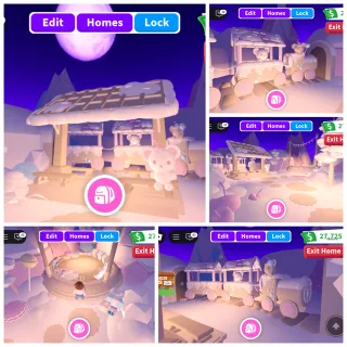 Xmas Snowy Train Station House