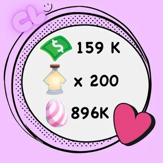 896K Candy Egg + 159K Bucks + 200 Age Up Potion Account