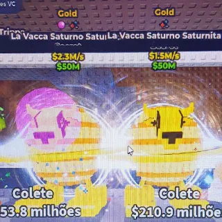 2,3M/s ,1,5M/s Gold La Vacca Saturno Saturnita Bubble + Gold La Vacca Saturno Saturnita Firewoork