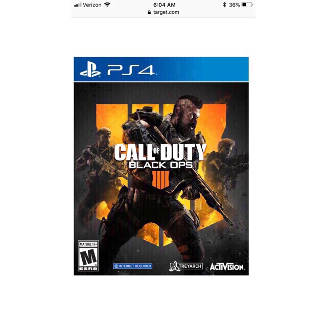 Call Of Duty Black Ops 4 Ps4 Disc Only No Case Ps4 Games New