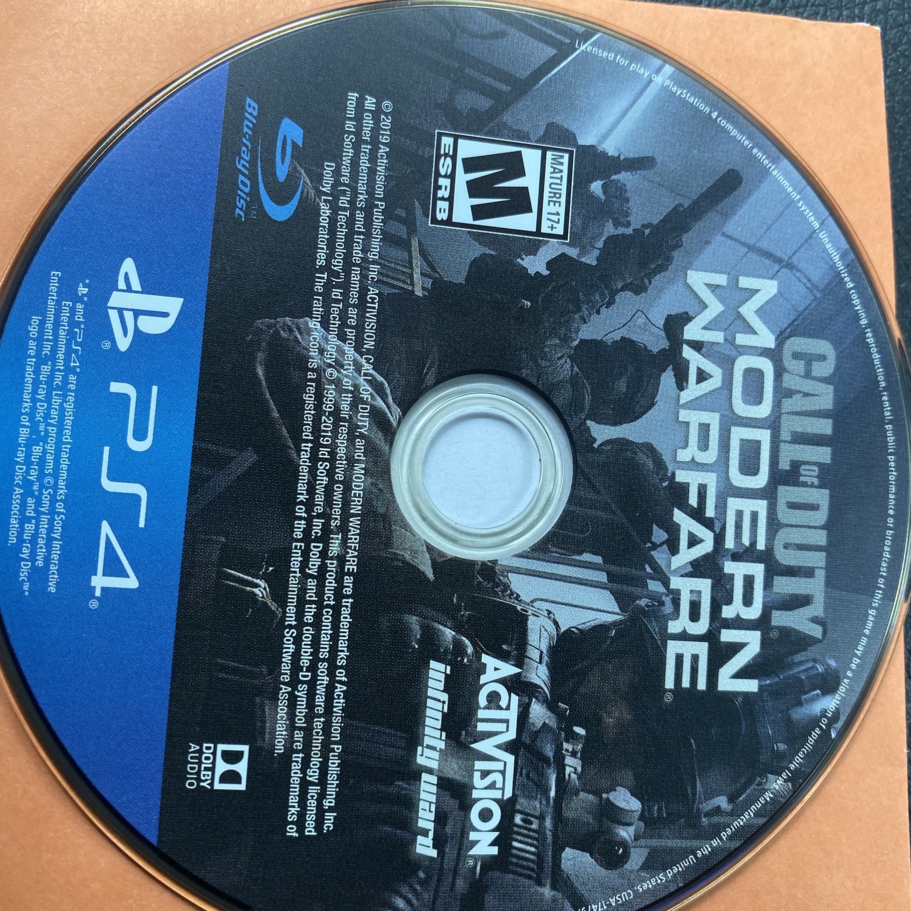 Call of Duty: Modern Warfare COD MW DISC ONLY (PlayStation 4, 2019) PS4