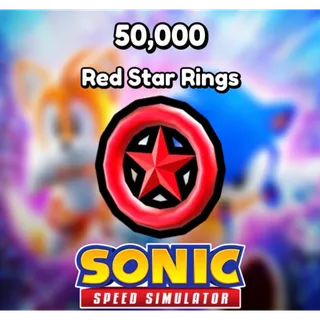 50,000 Red Star Rings - Sonic Speed Simulator