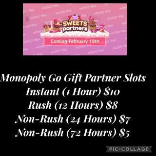 Monopoly Go Sweet Partners Slots Full Carry (80K Points) Complete in 24 Hours 1X Slots 