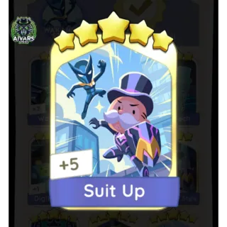 Monopoly Go Golden Blitz 5 Star Sticker Card Suit Up  Set 16